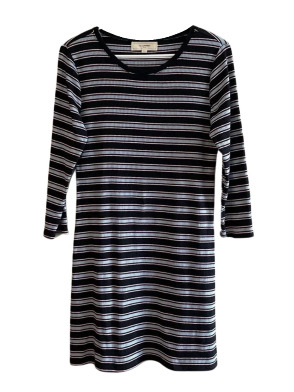 No Comment Blue Red & White Ribbed Bodycon Mini Dress – Size XL GUC